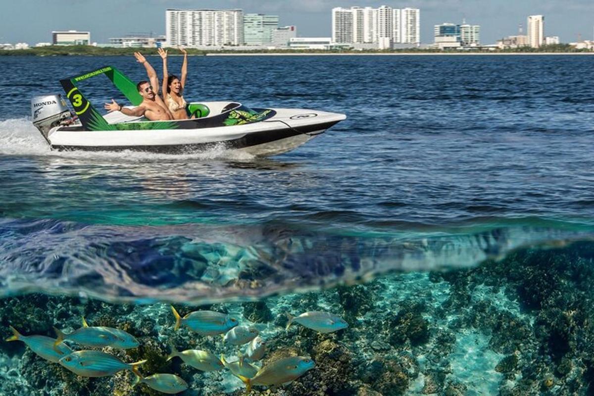 a group of people on a boat in the water