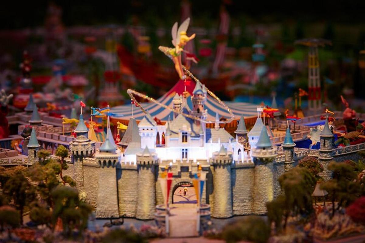 a model of a castle with a bird on top of it