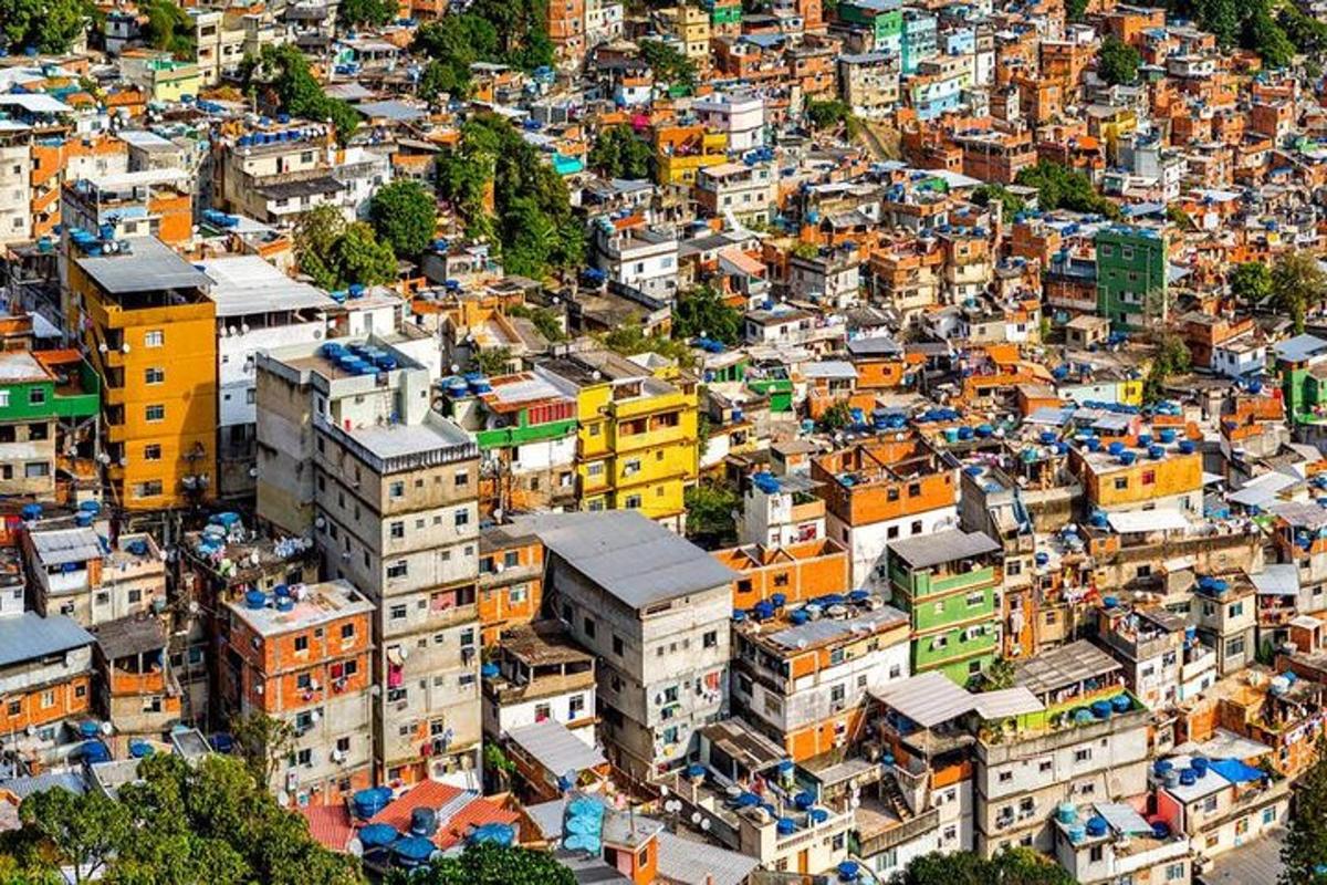an overhead view of a city with buildings