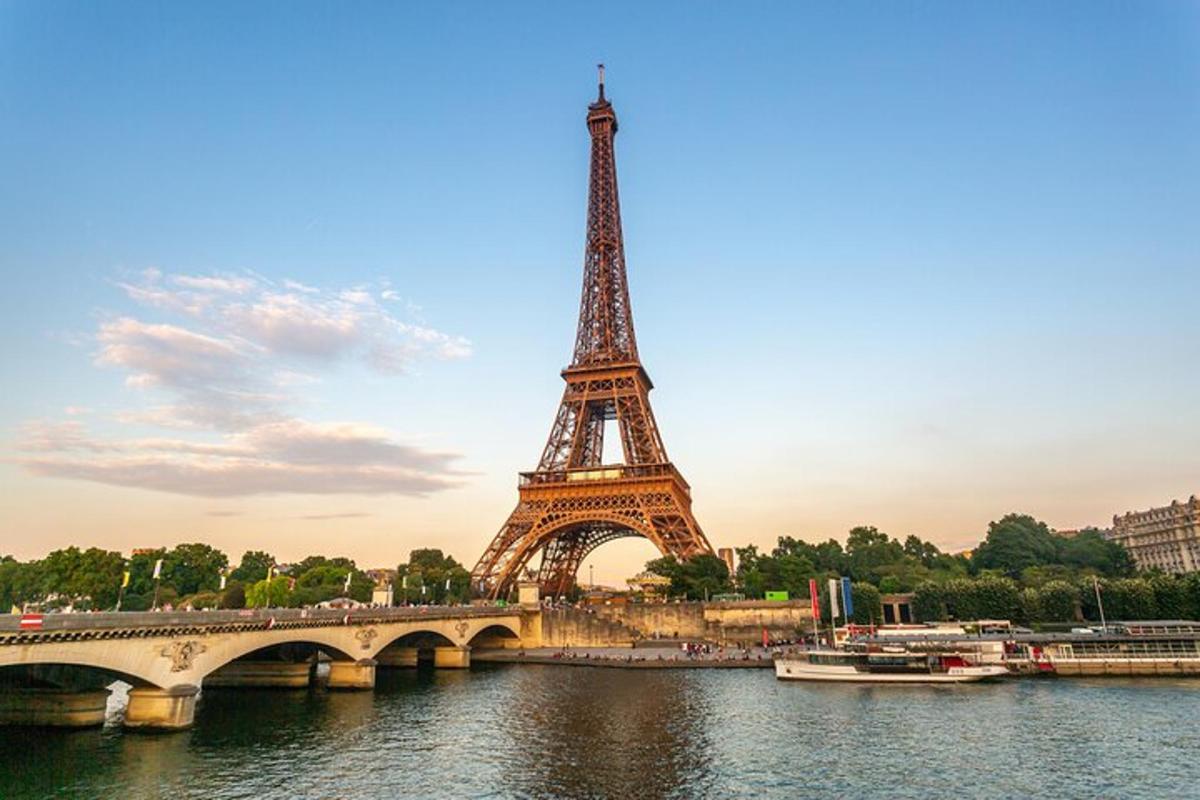 a view of the eiffel tower and a bridge