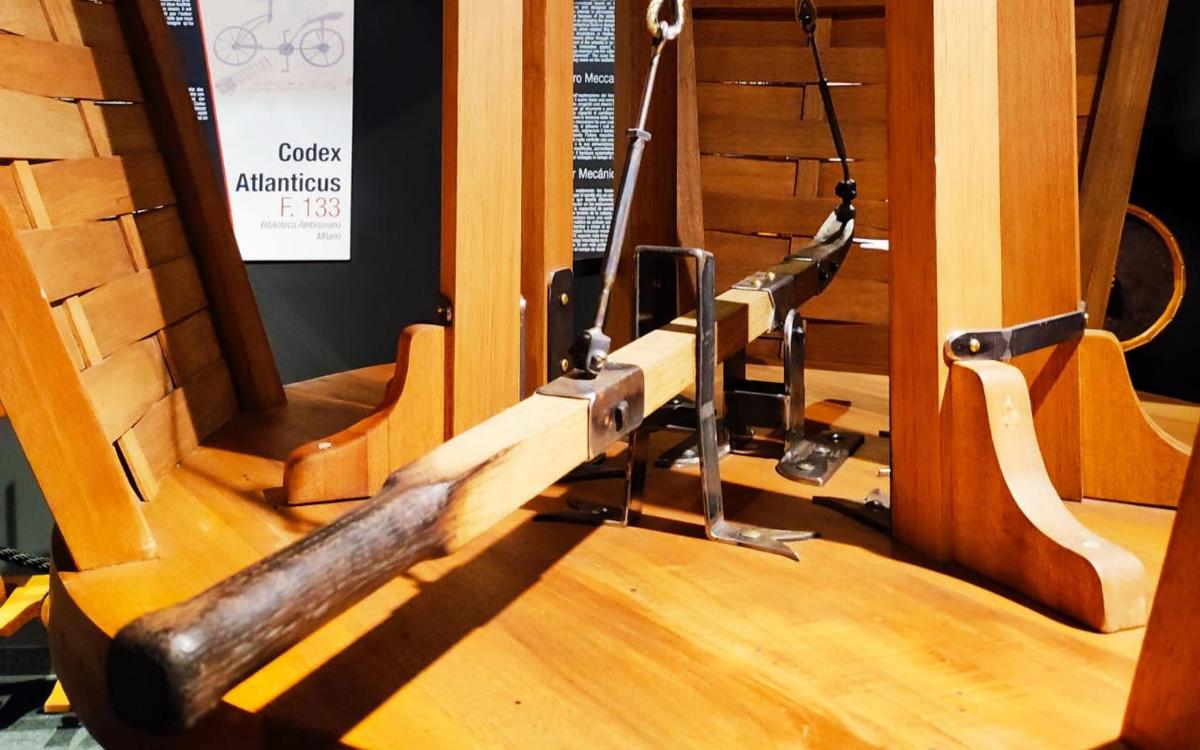 a beam on the floor of a wooden room