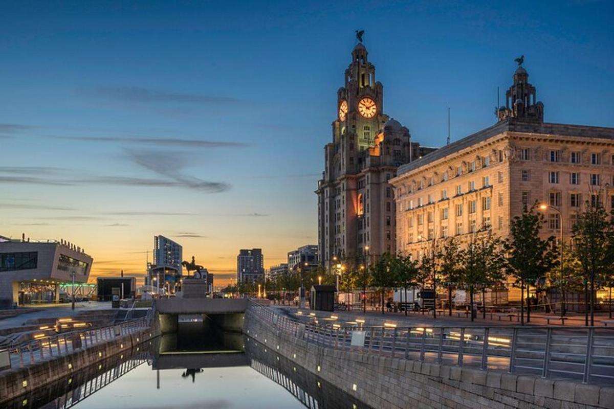 a city with a clock tower on a building