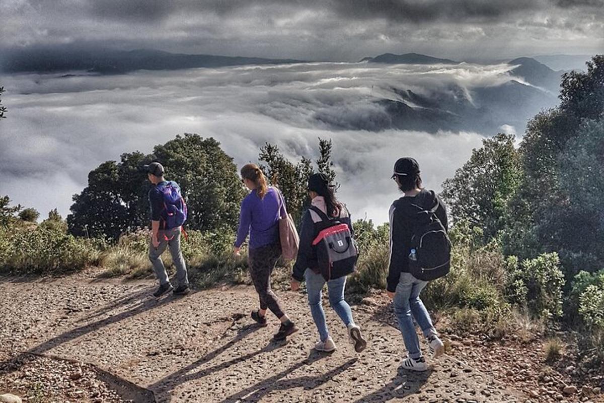 Un grupo de personas caminando por una colina en un sendero