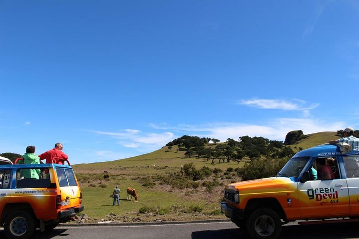 um grupo de pessoas em pé no topo de um caminhão