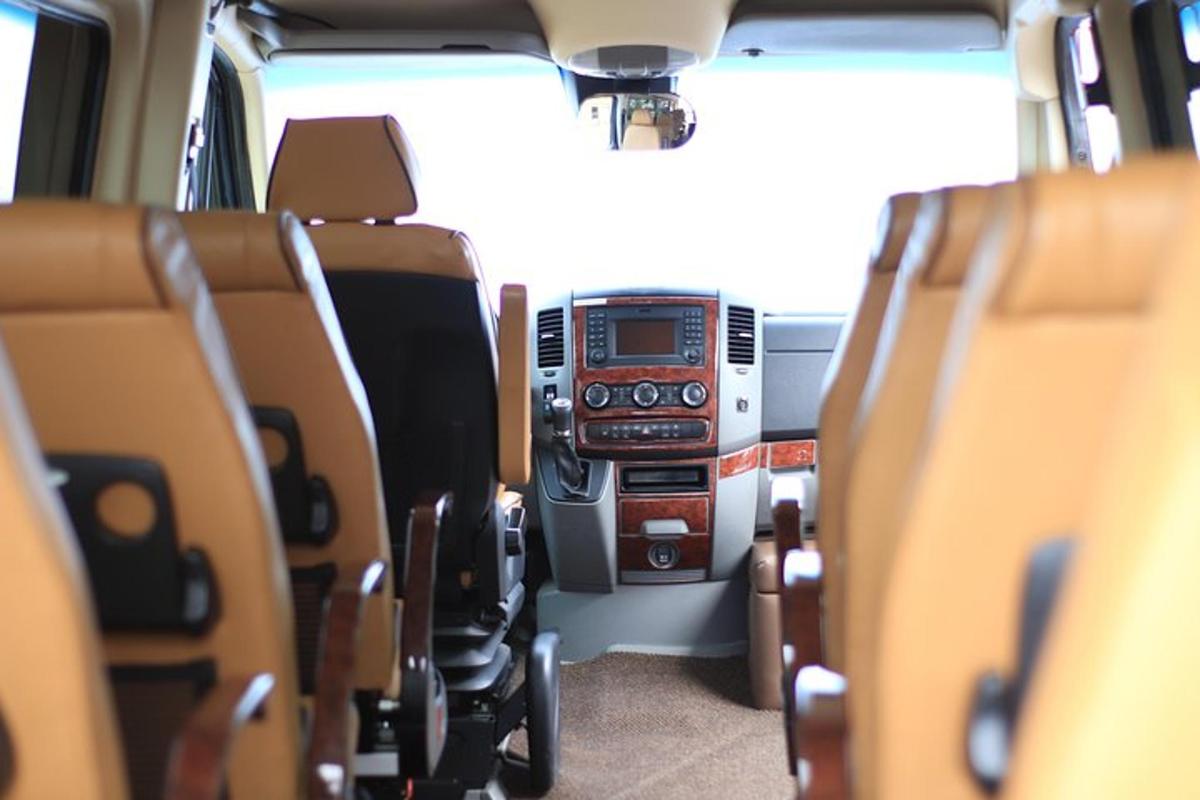 a view of the inside of a bus