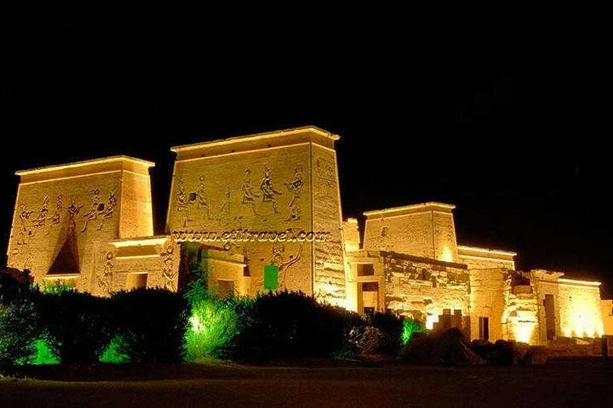 un bâtiment éclairé la nuit par des lumières vertes