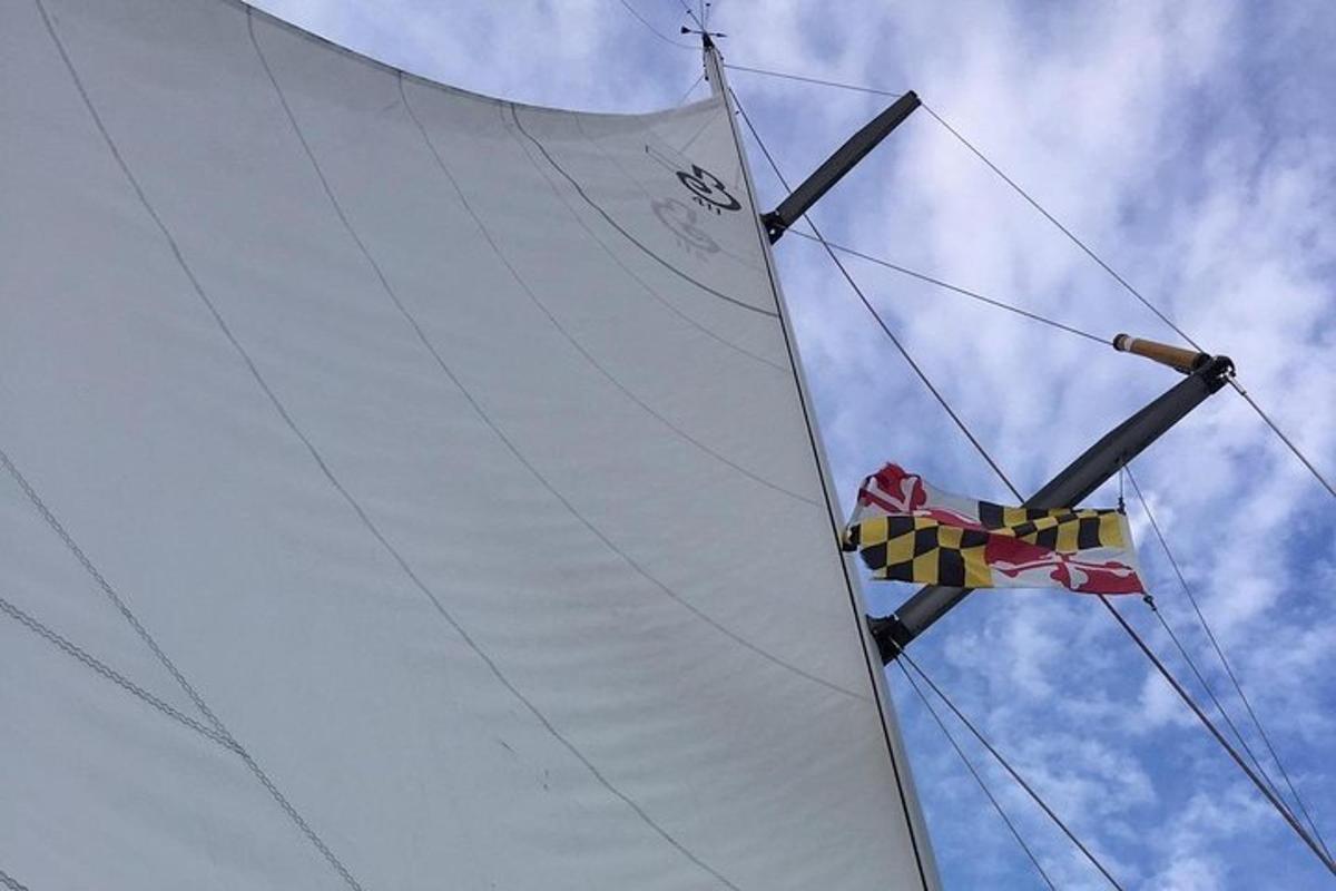 un primer pla d'una vela en un vaixell