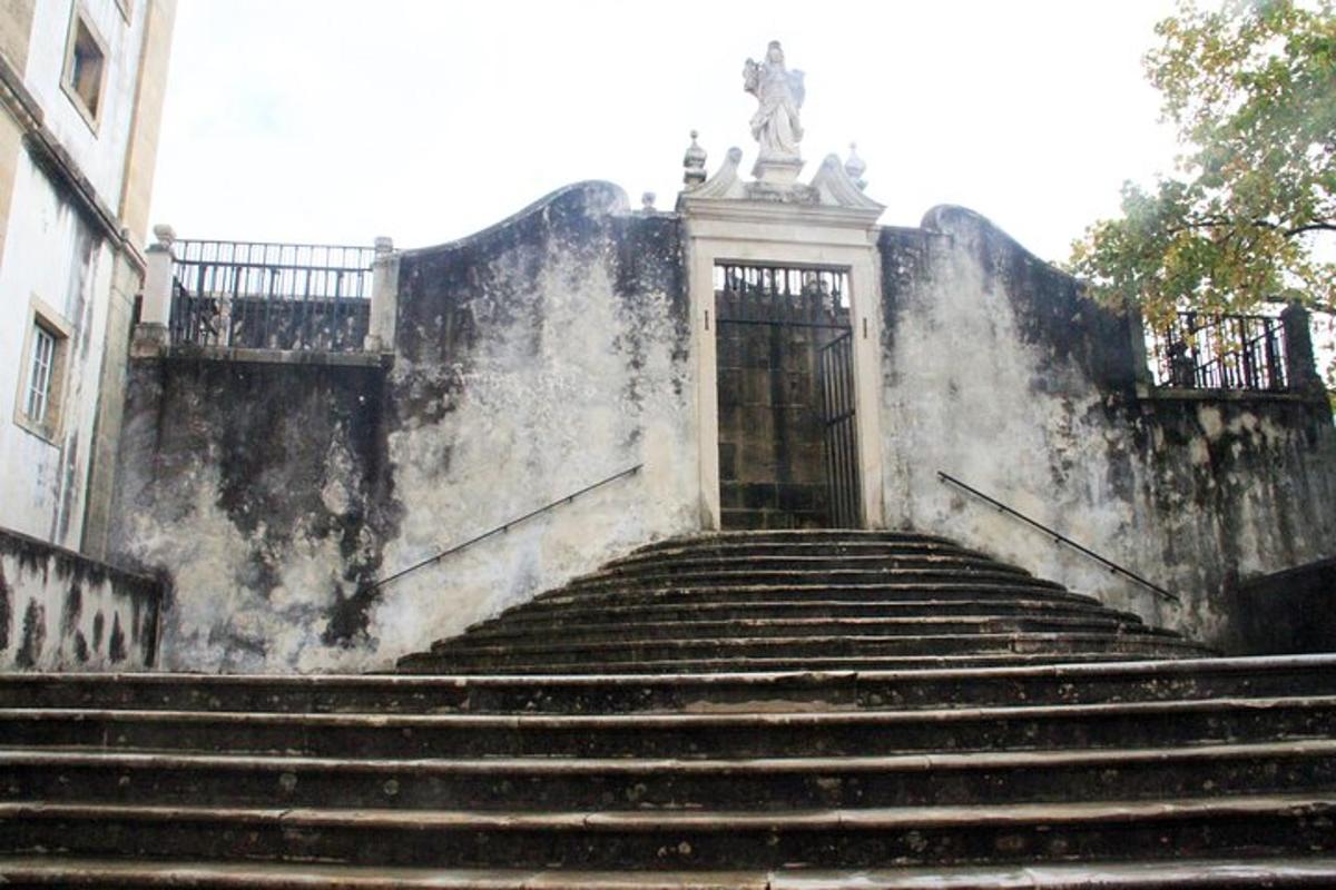 a set of stairs leading up to a door