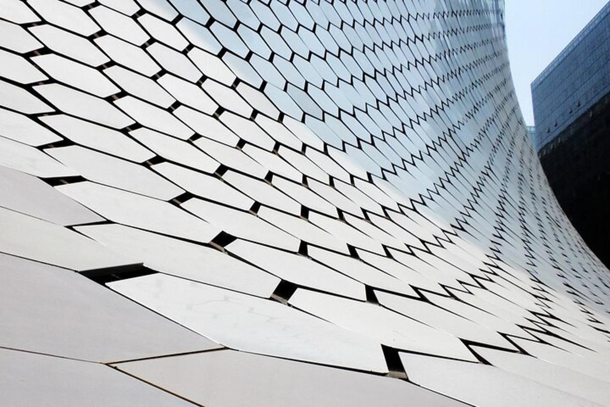 a close up of a building with its facade