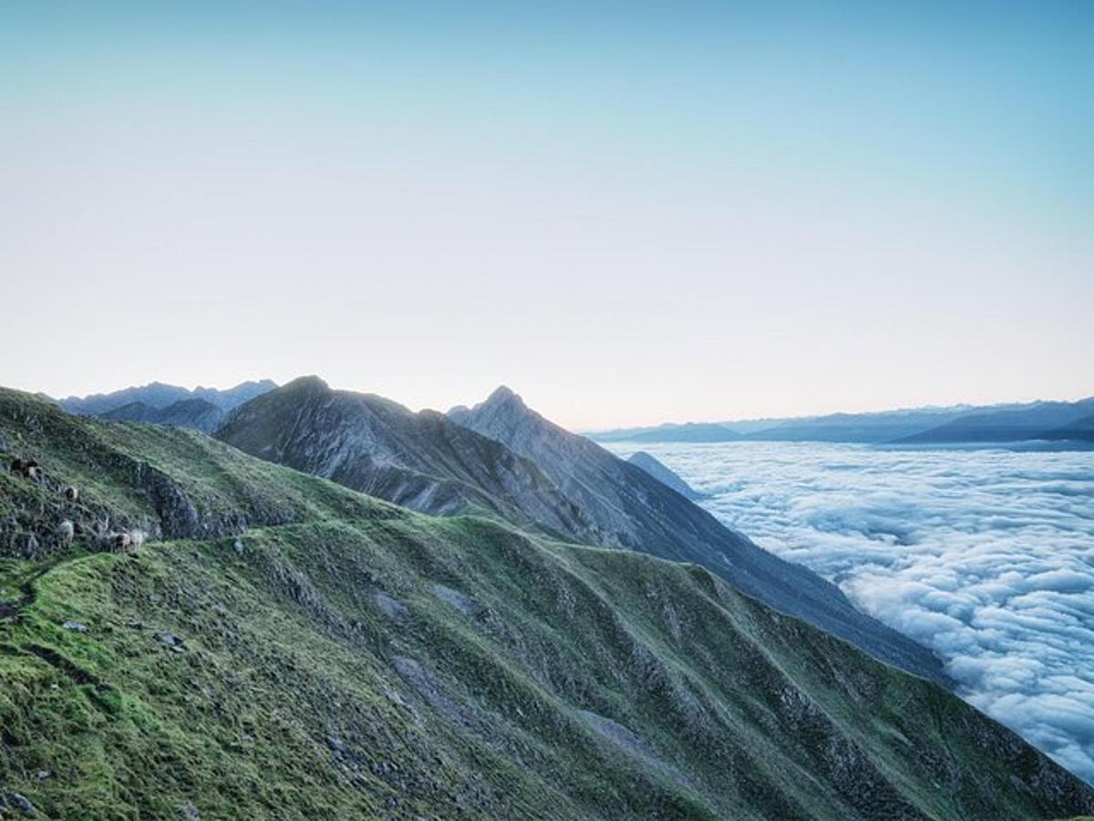 a view from the top of a mountain above the clouds