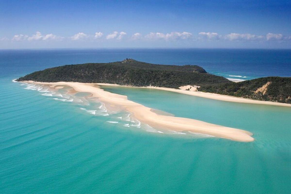 an aerial view of an island in the ocean