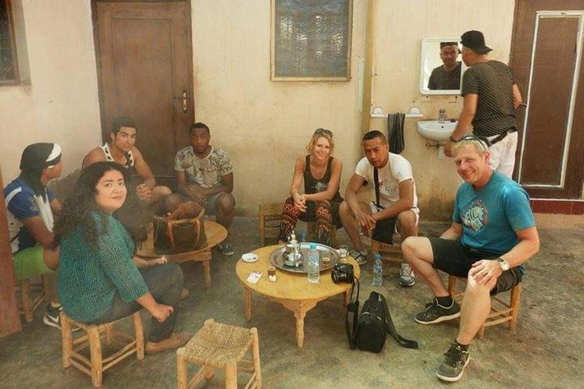 a group of people sitting in a room