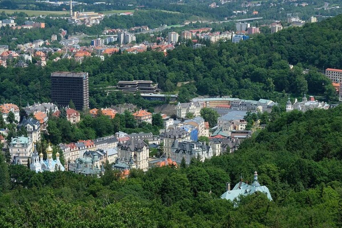 a view of a city with buildings on a hill