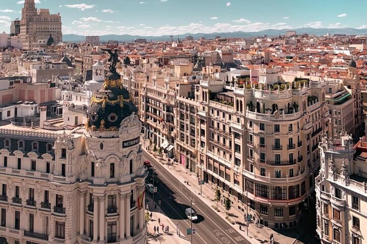 an aerial view of a city with buildings