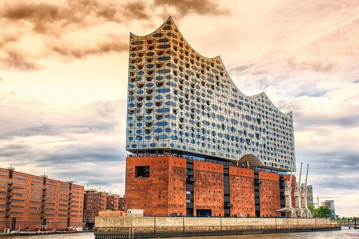 a tall building on top of a brick building