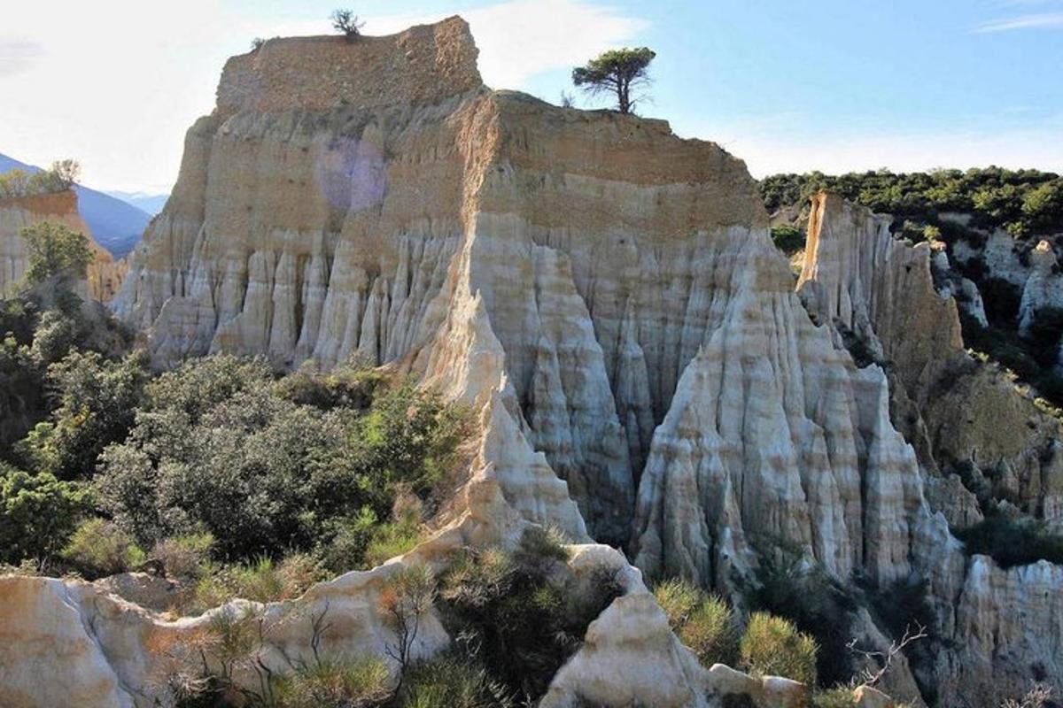 a mountain with a tree on top of it
