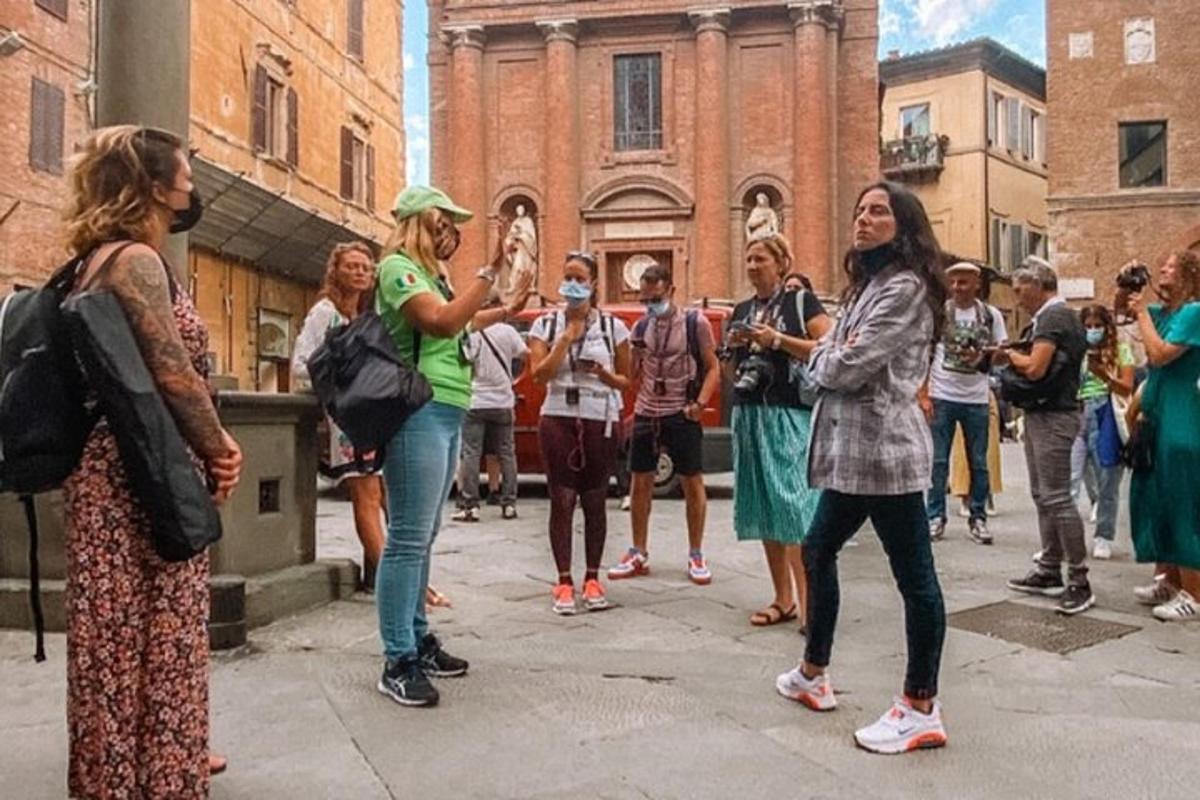 a group of people standing on a street