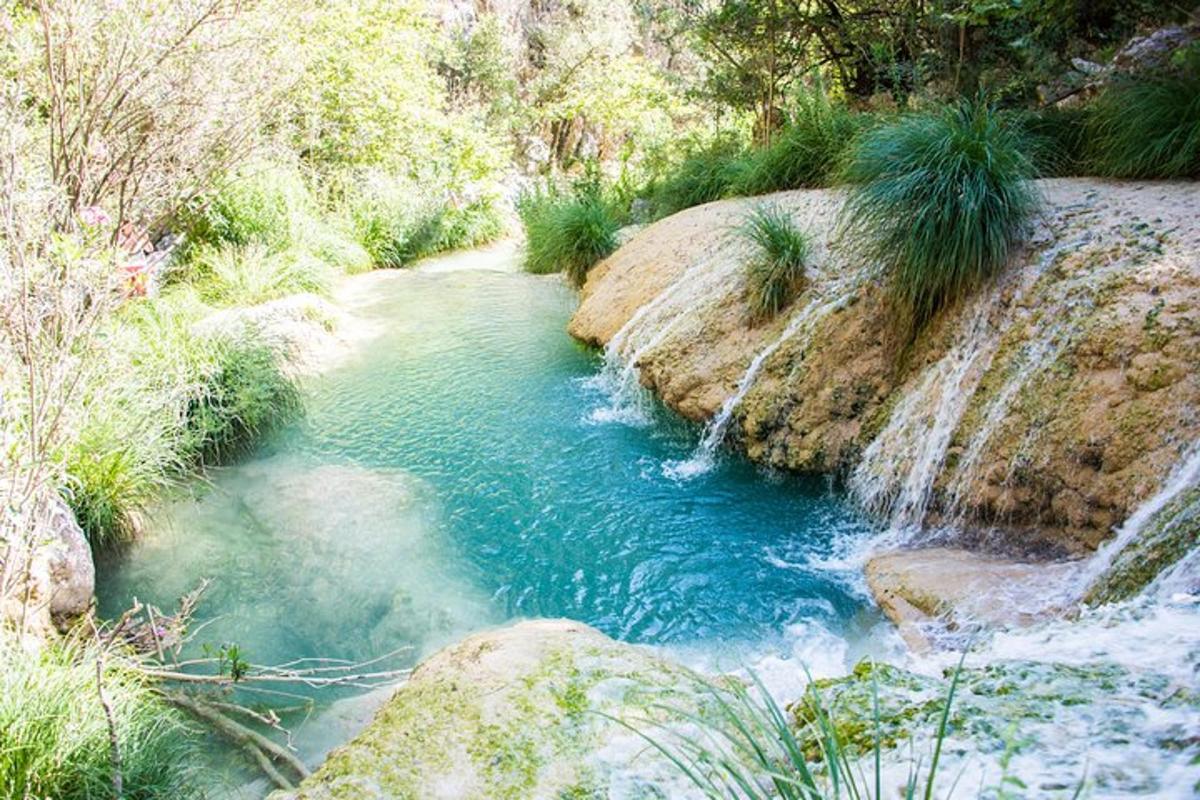 una piccola pozza d'acqua vicino a un fiume
