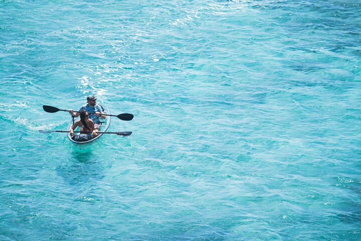 two people in a row boat in the water