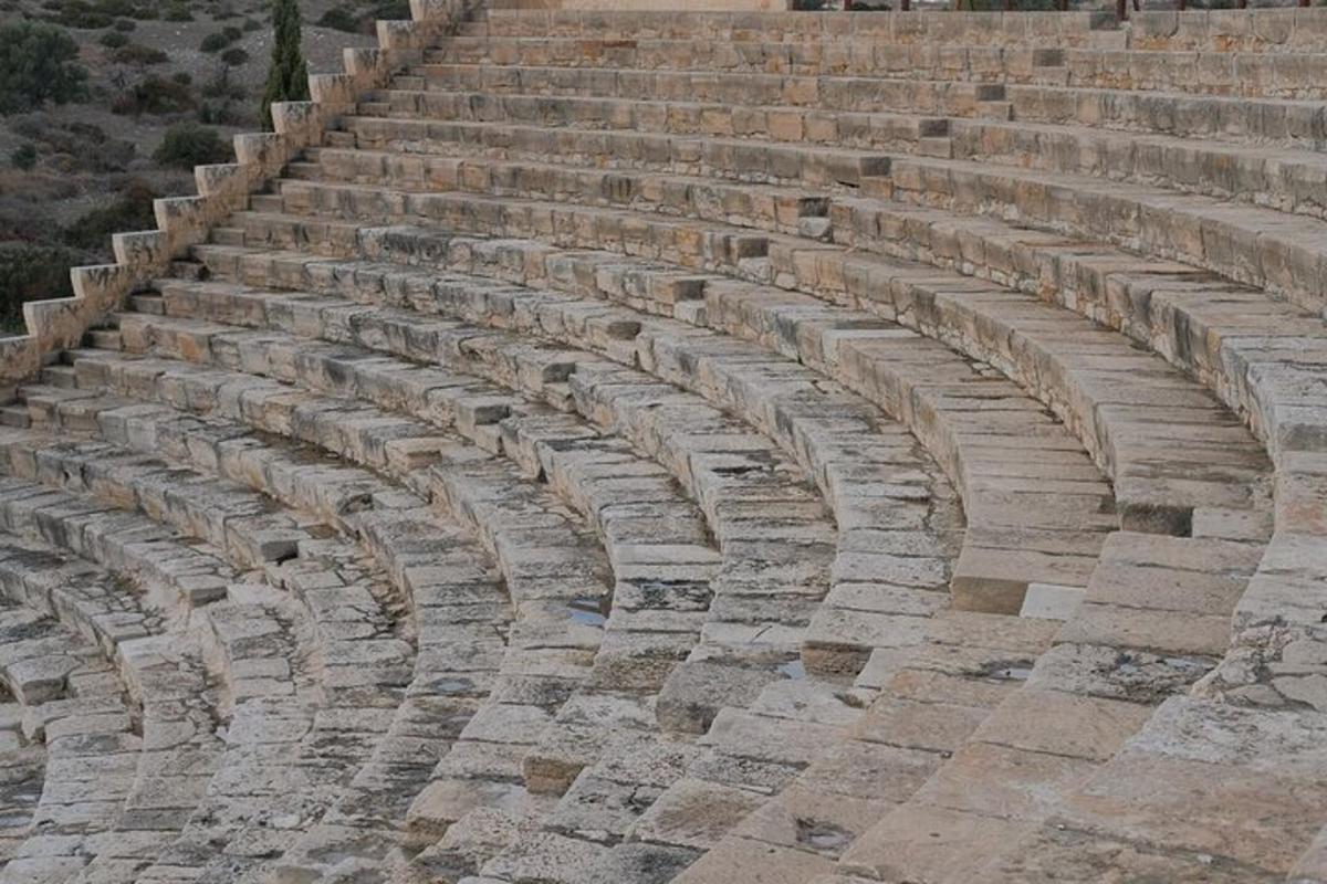 a set of stone steps in an amphitheater