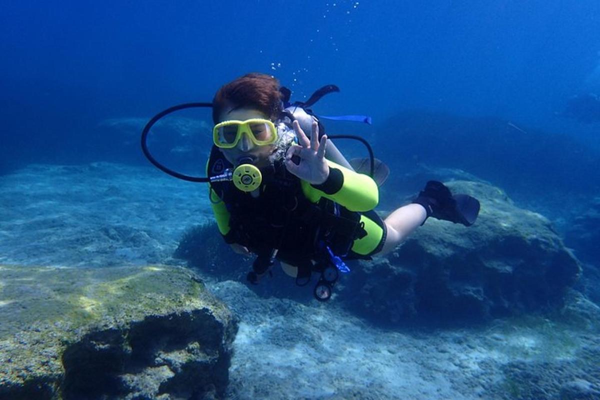 uma pessoa com roupa de mergulho e óculos de proteção nadando no oceano