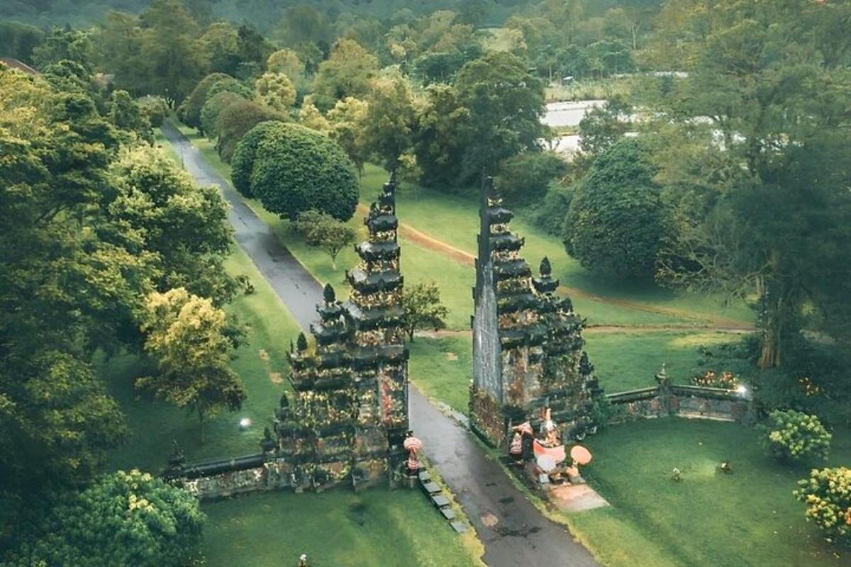 vista aèria d'un temple en un parc