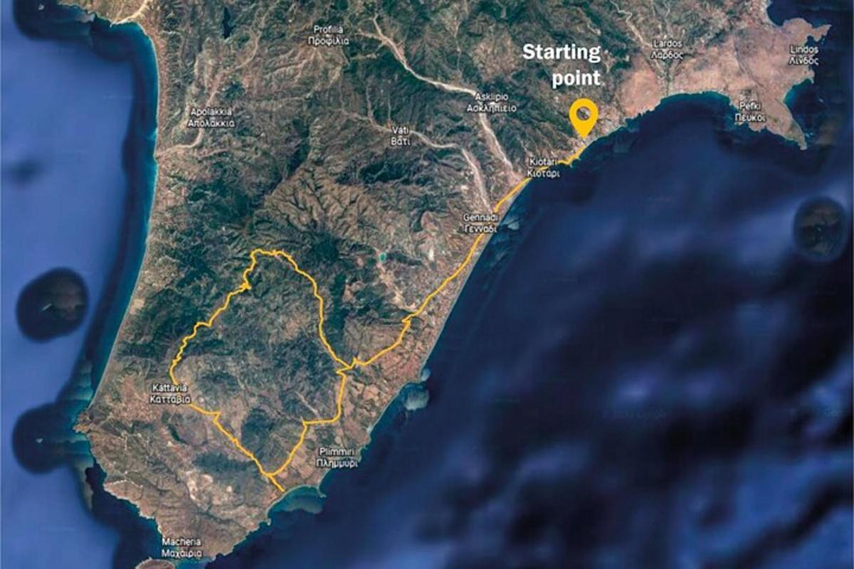 um mapa da ilha do ponto de partida