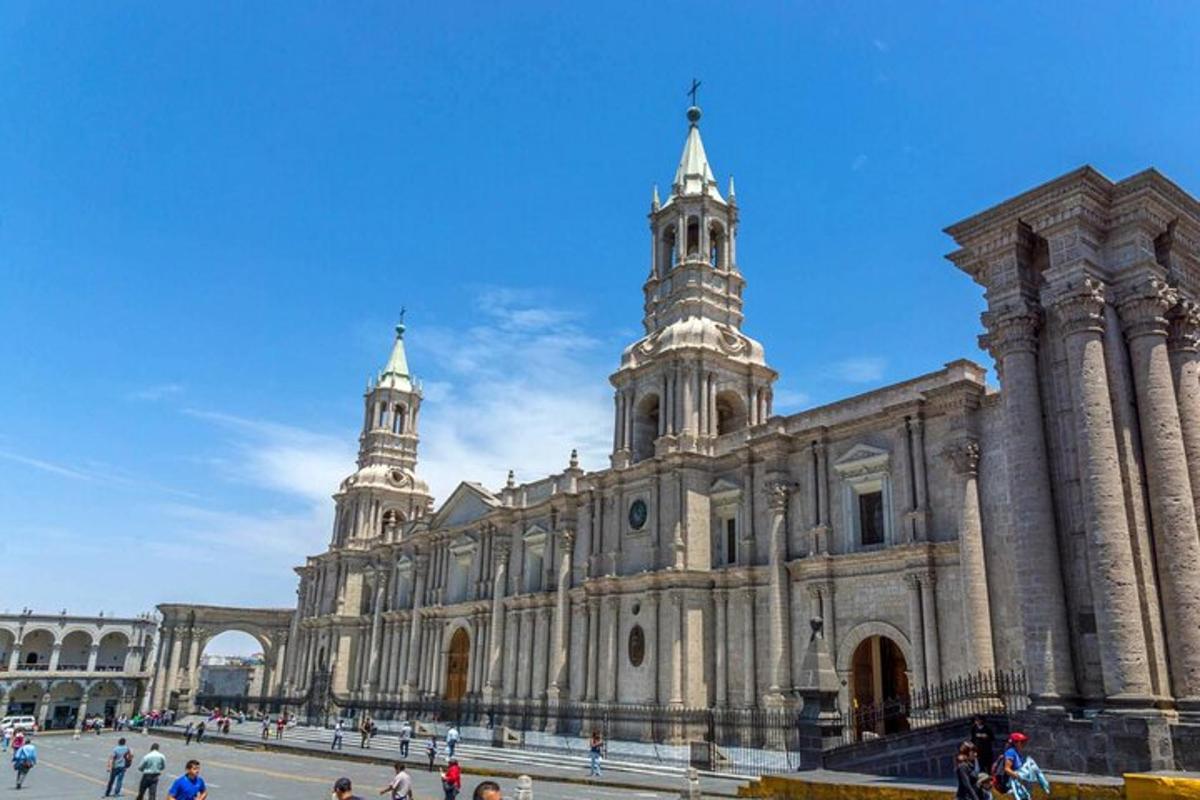 a large building with two towers on top of it