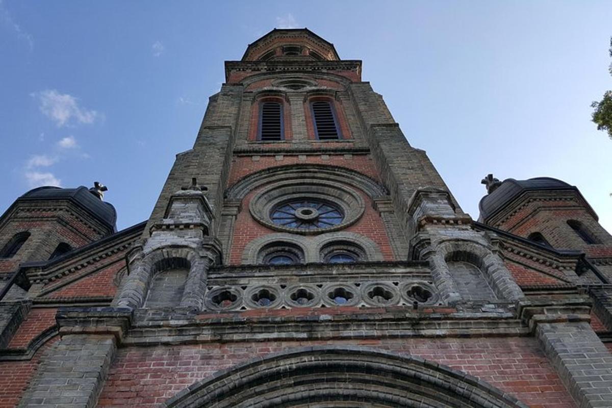 a clock tower on top of a brick building