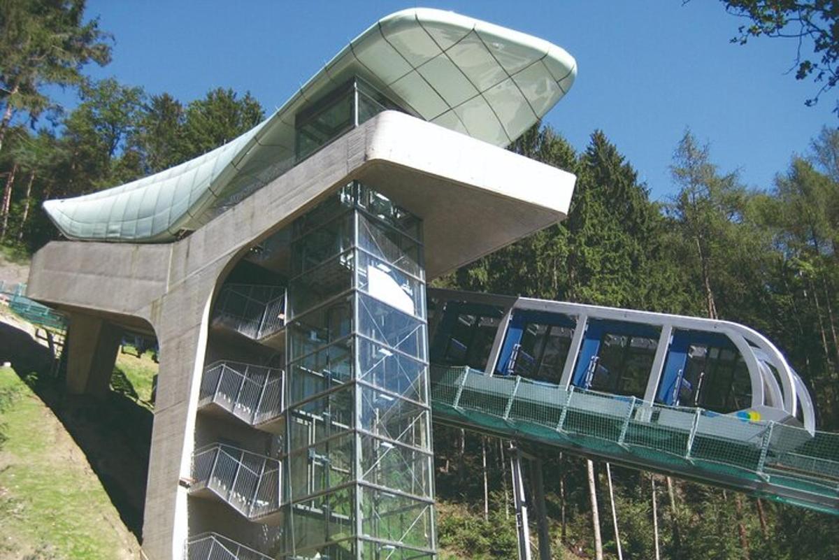 a building with a train on top of it