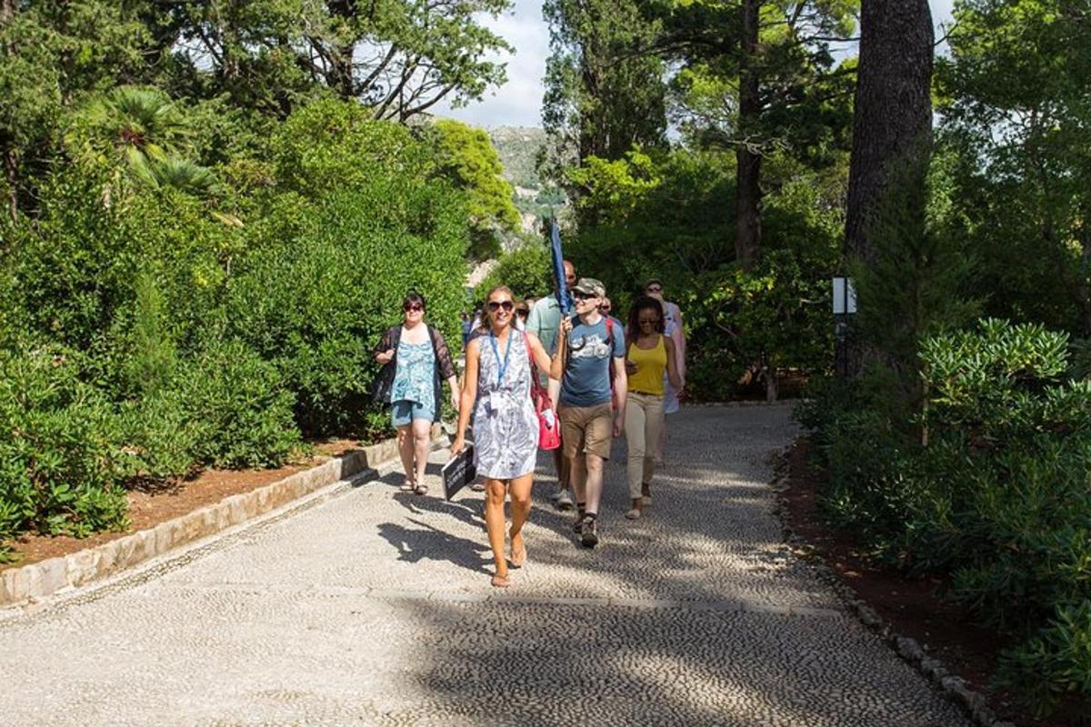 un gruppo di persone che camminano lungo un sentiero