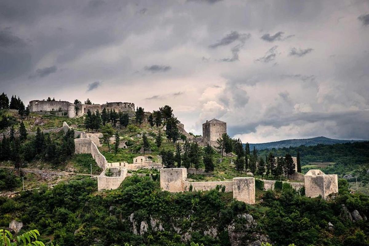 ένα κάστρο στην κορυφή ενός λόφου με δέντρα