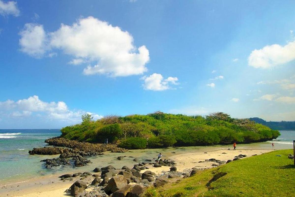 pantai dengan orang di atas pasir dan lautan