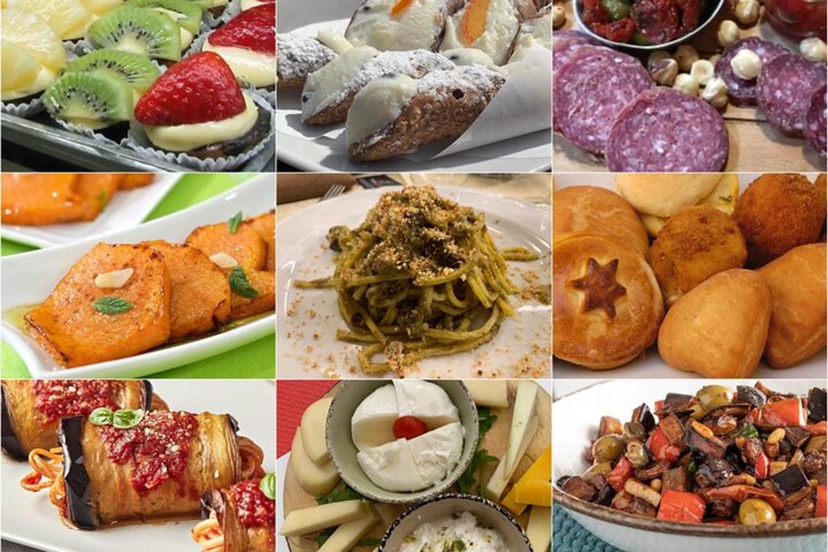 kolaj gambar pelbagai jenis makanan