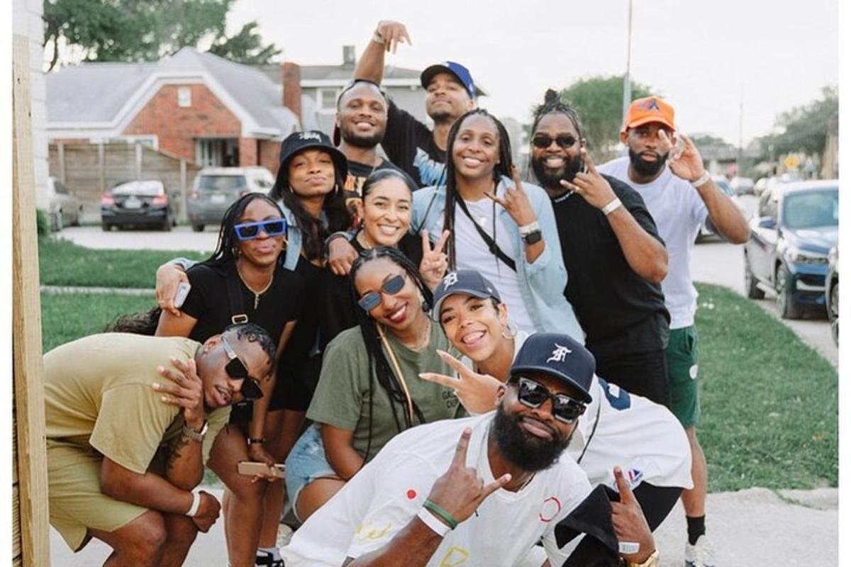 a group of people posing for a picture