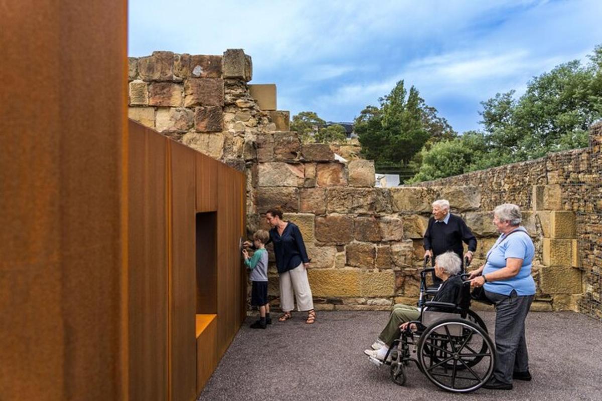 a man in a wheelchair in front of a stone wall