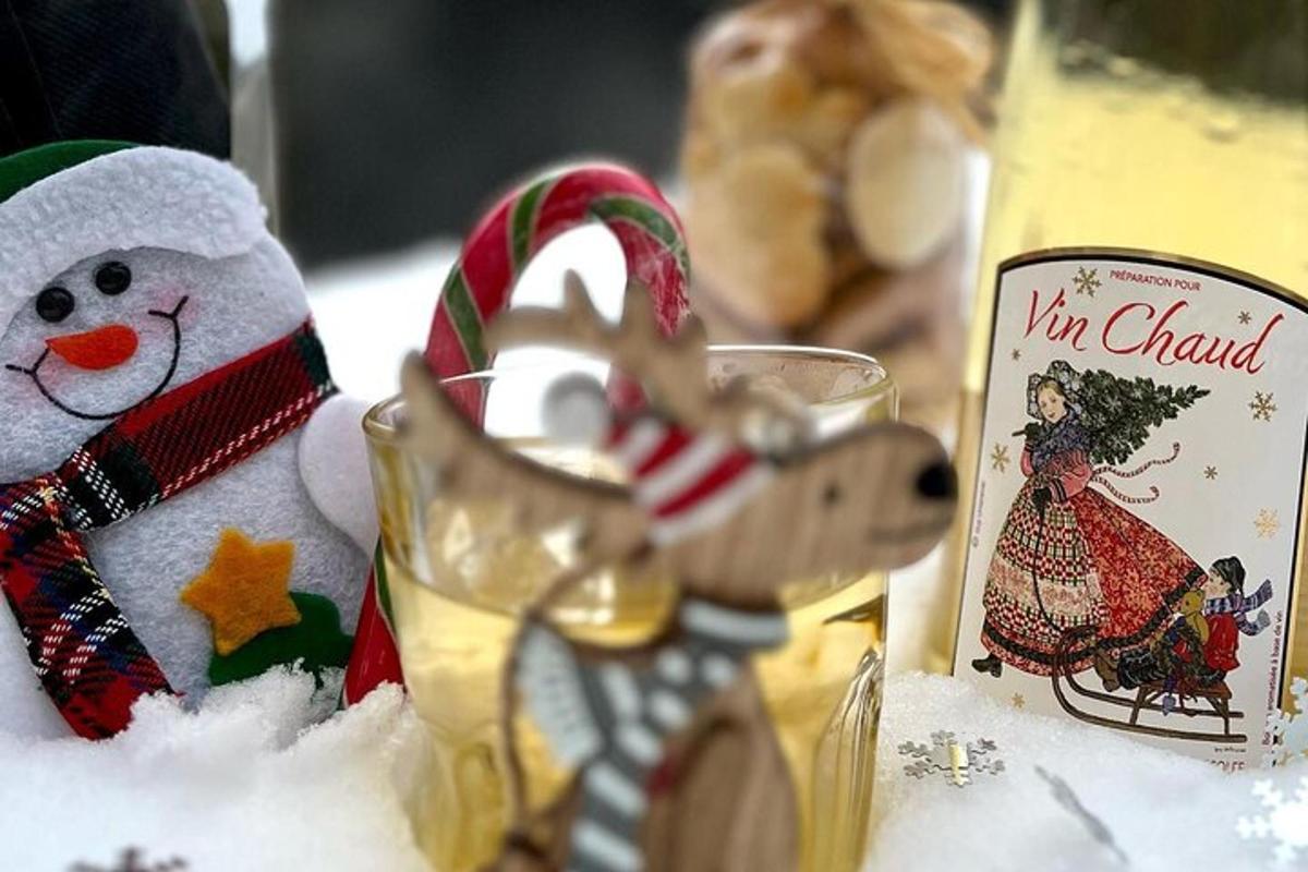 a toy snowman and candy canes on a table