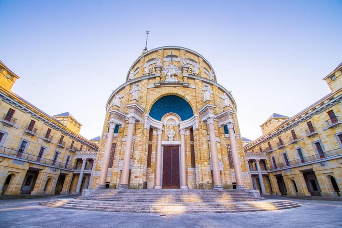 a large building with stairs in front of it