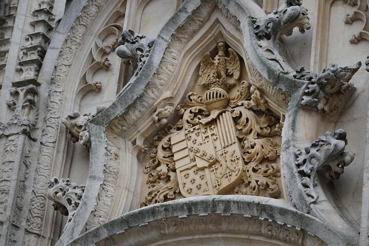 a building with a crest on the side of it