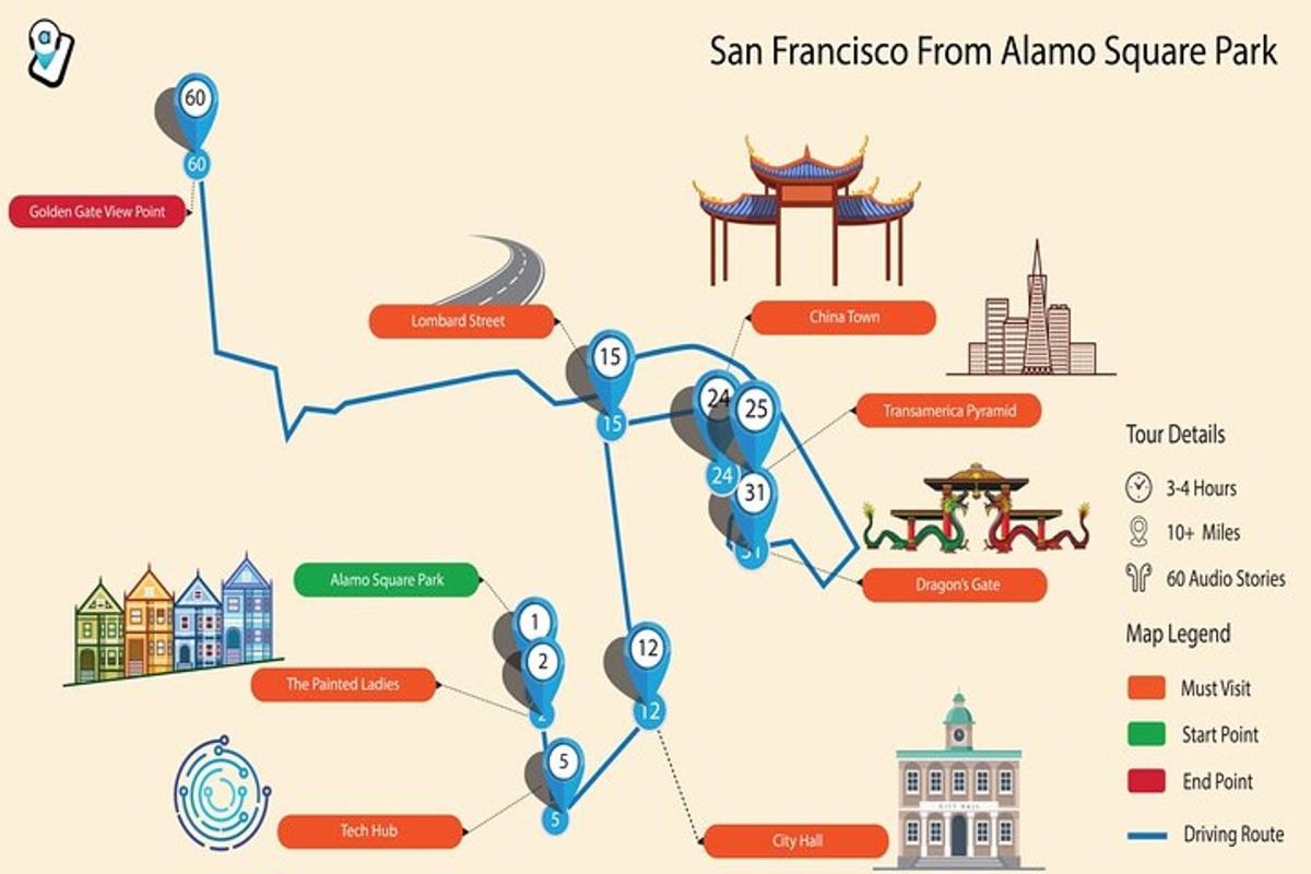 un mapa de San Francisco des d'Anime Square Park
