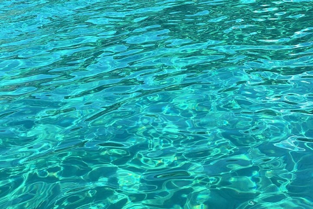 a close up of the blue water
