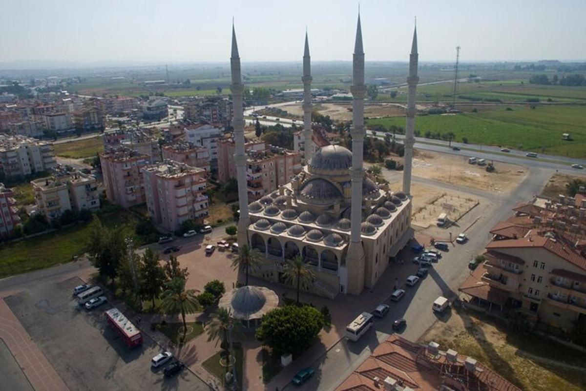 vista aèria d'una mesquita amb dos minarets