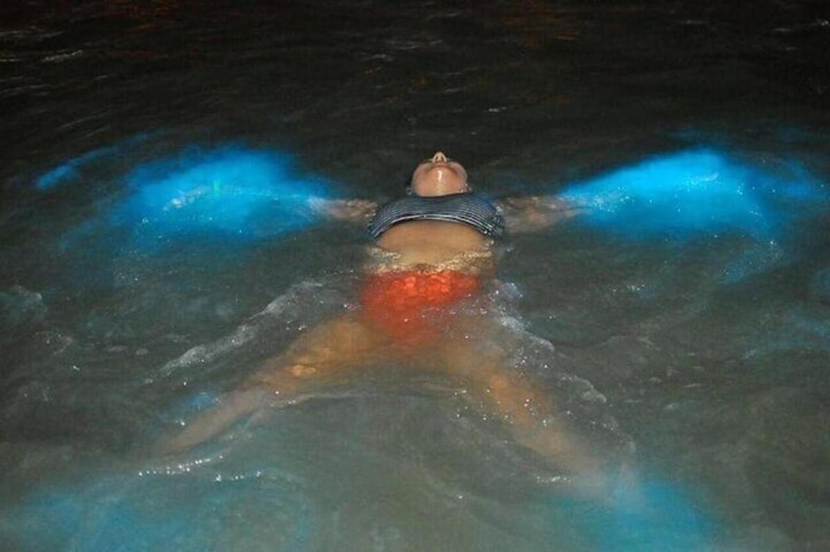 seorang pria sedang berenang di kolam air
