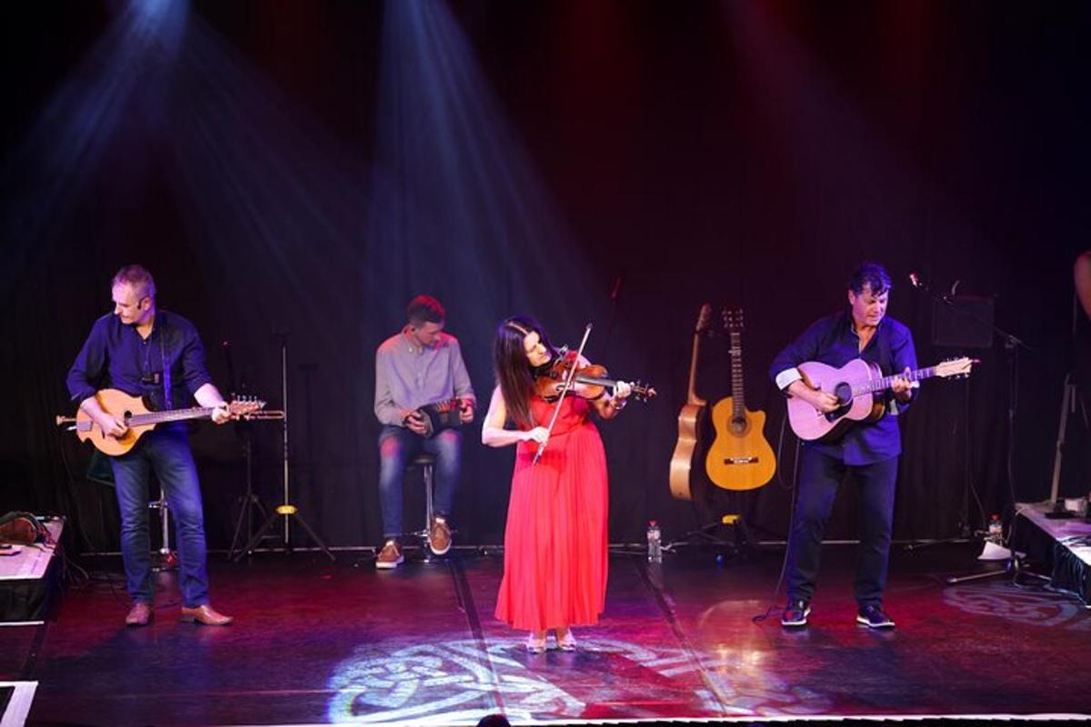 a group of people on a stage playing instruments