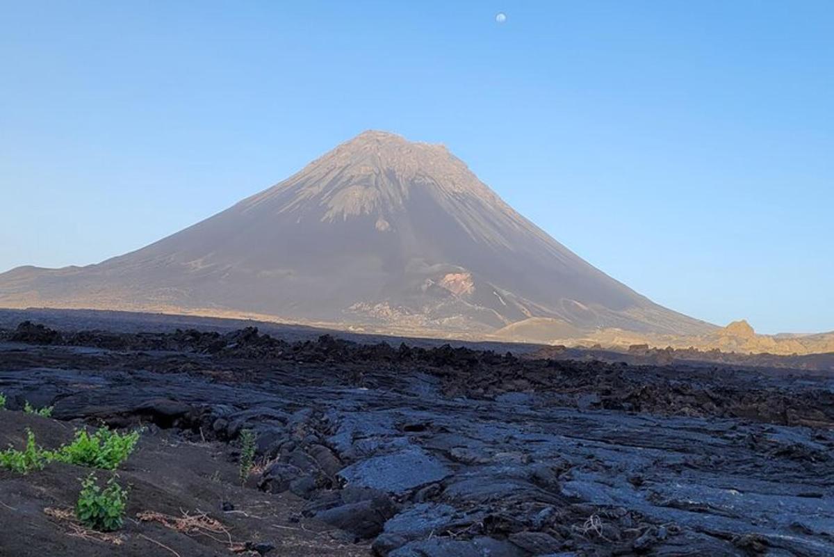 a mountain in the middle of a desert