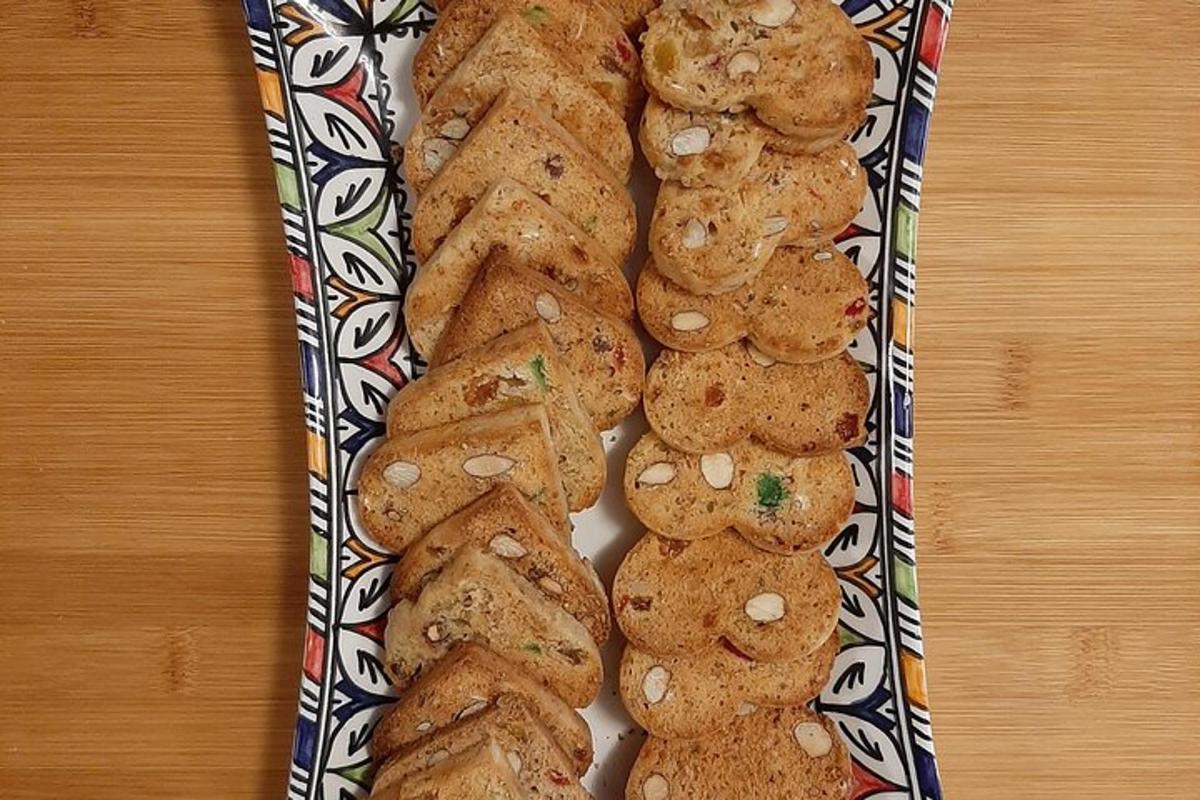 a group of cookies on a plate on a table