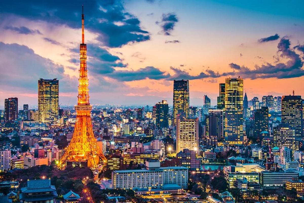 a city skyline with the eiffel tower at night