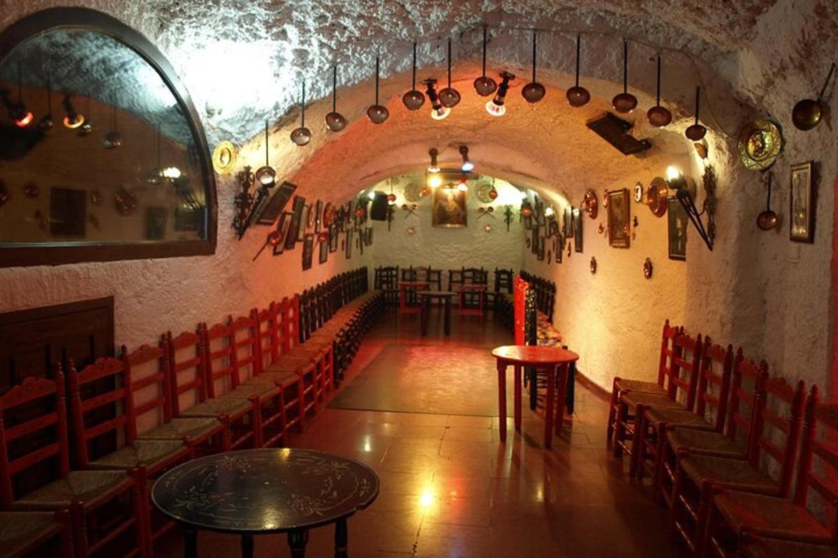 a large room with tables and chairs in a building
