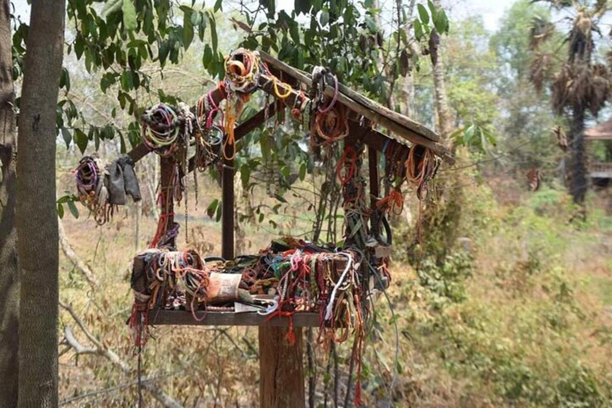 köite ja kettidega kaetud ehitis metsas