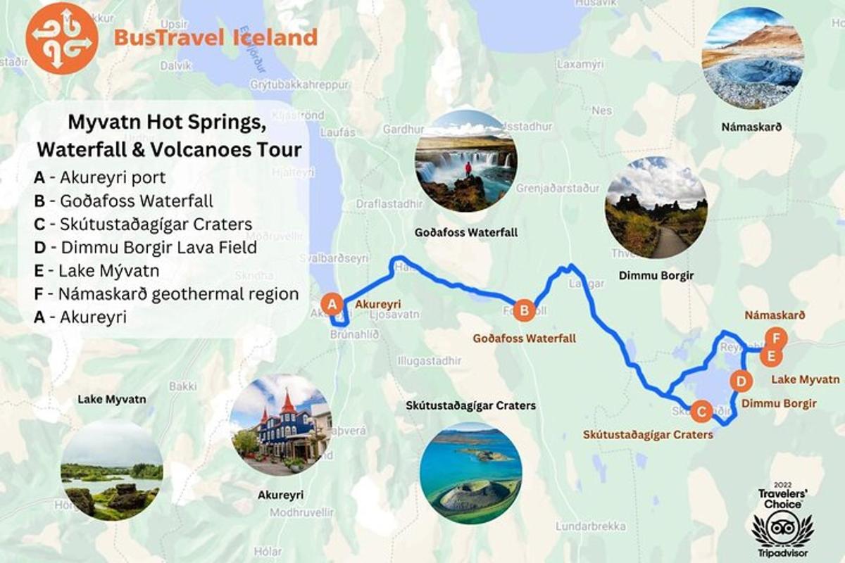 a map of the trekking route through the island ofizons